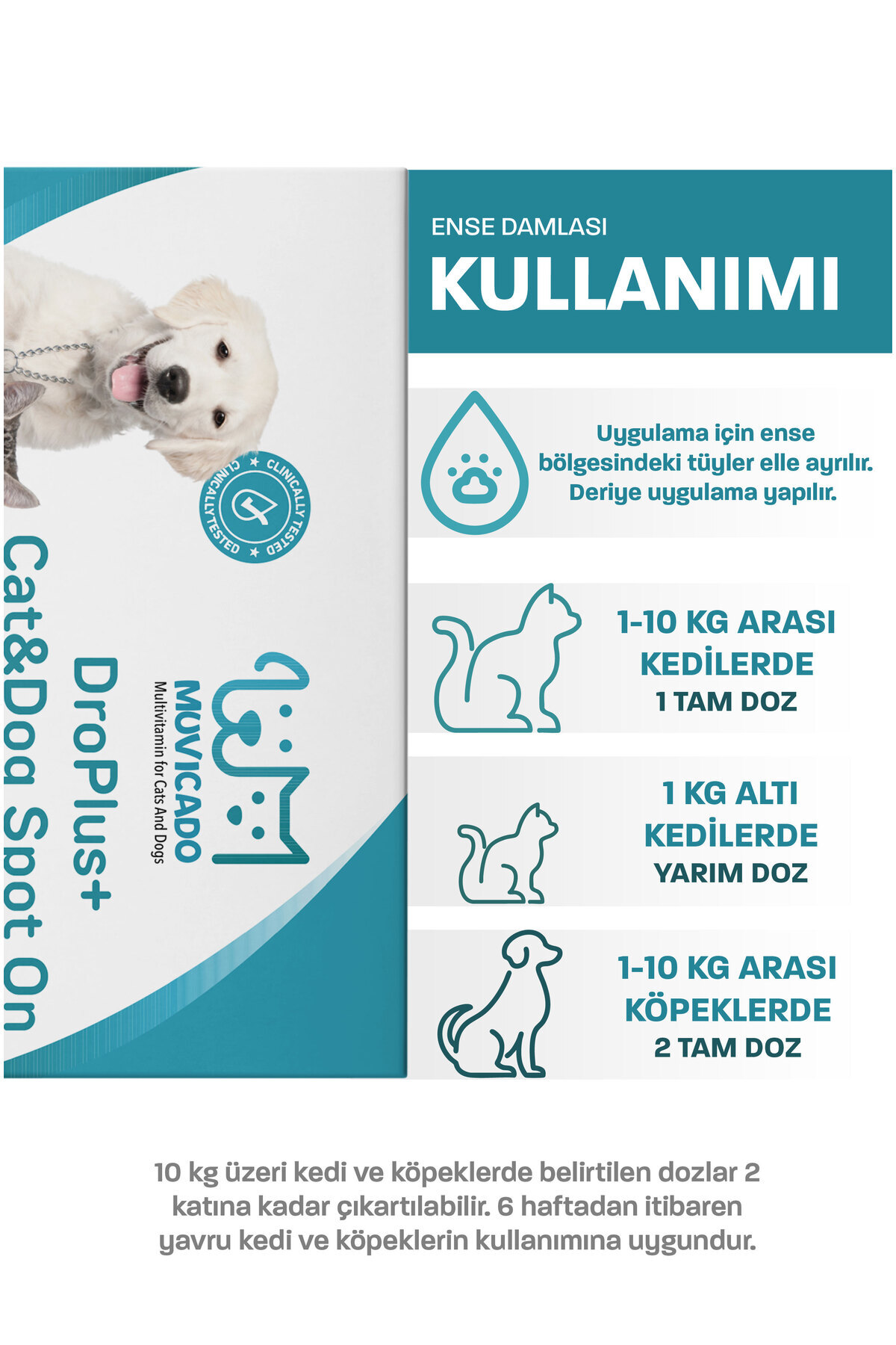 muvicado Kedi Köpek Dış Parazit Pire Bit Kene Deri Bakımı Için Bitkisel Ense Deri Damla - Görsel 2