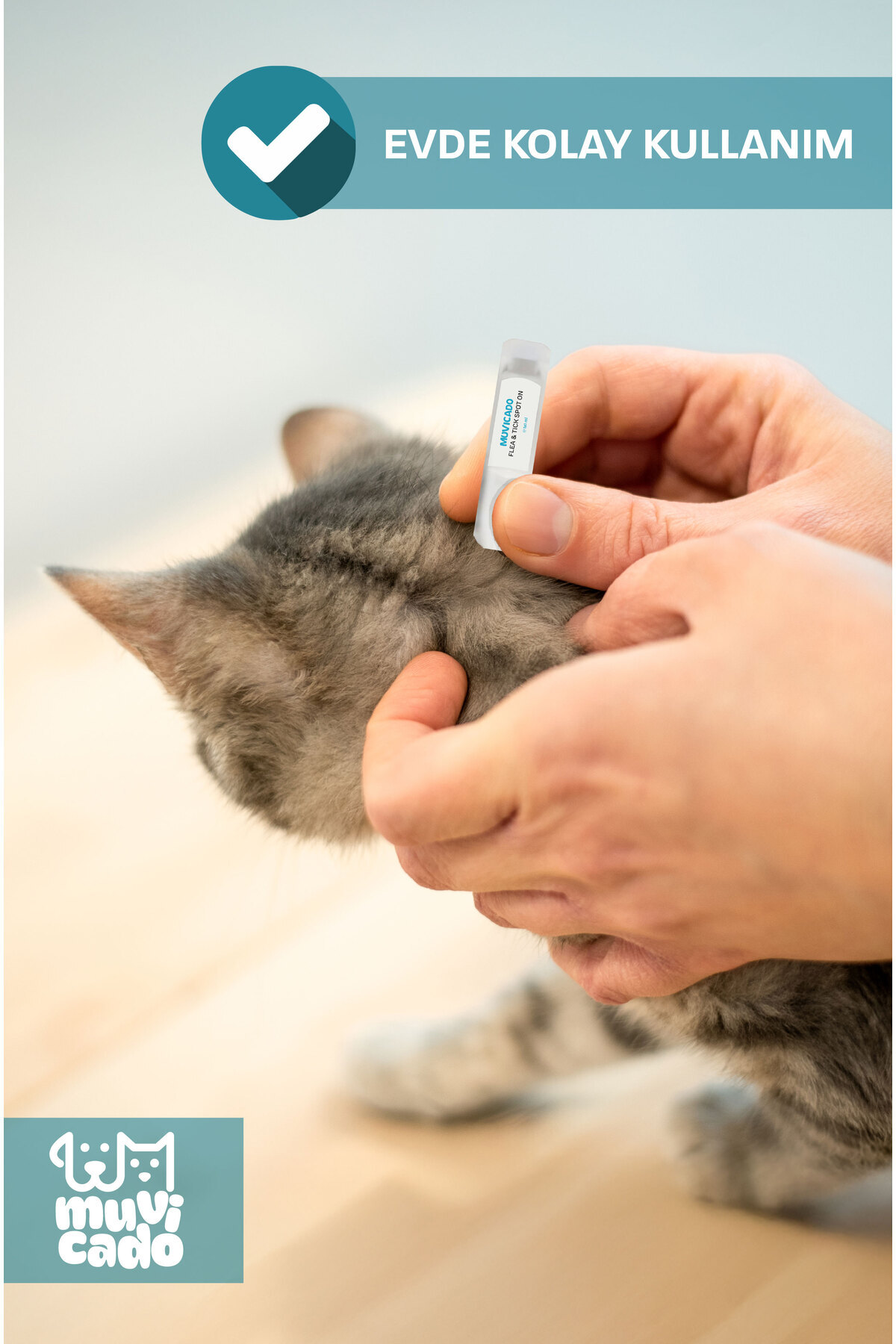 muvicado Kedi Köpek Dış Parazit Pire Bit Kene Deri Bakımı Için Bitkisel Ense Deri Damla - Görsel 3
