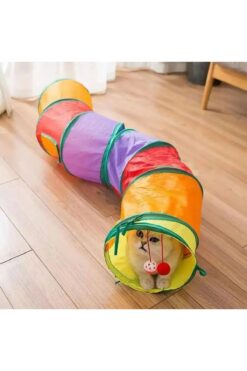 BLUE SİDE Kedi Tüneli Pratik Katlanır Gökkuşağı Uzun Kedi Köpek Oyun Tüneli Evcil Hayvan Oyun Tüneli Petshop