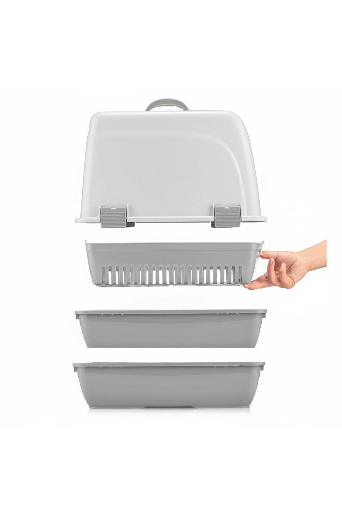 Petozi Elekli Kapalı Kedi Tuvaleti Xl Boy 40x37,5x50 Cm ( Kürek Hediyeli)