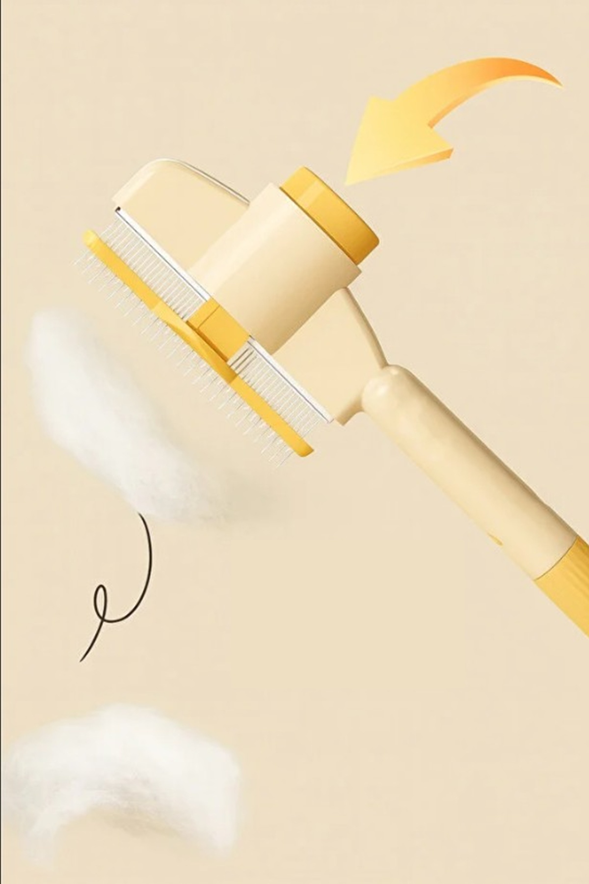 İndirimKap Tek Tuşla Kolay Temizlenir Basmalı Kedi Köpek Tarağı Tüy Toplayıcı Kedi Tarağı Kıtık Açıcı - Görsel 2