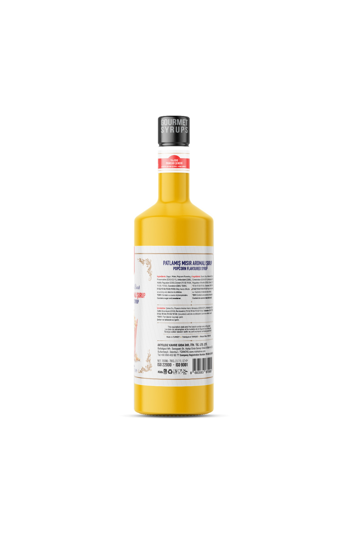 Nish Coffee Nish Popcorn (Patlamış Mısır) Aromalı Şurup 700 ML - Pet Şişe - Görsel 2