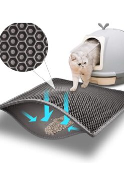 ego home Elekli Kedi Tuvalet Önü Kedi Kum Paspası Gri Delikli Kedi Tuvaleti Kedi Kumu Paspası