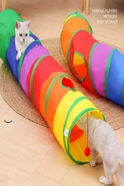 TİNEKE Düz Kedi Tüneli Katlanır Gökkuşağı Uzun Düz Kedi Köpek Oyun Tüneli Evcil Hayvan Oyun Tüneli 1 Adet