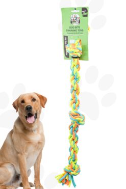 Proud Wave Köpek Oyuncağı Renkli Çekiştirmeli Halat Pamuk - Köpek Isırma Kemirme Oyuncağı Diş Ipi