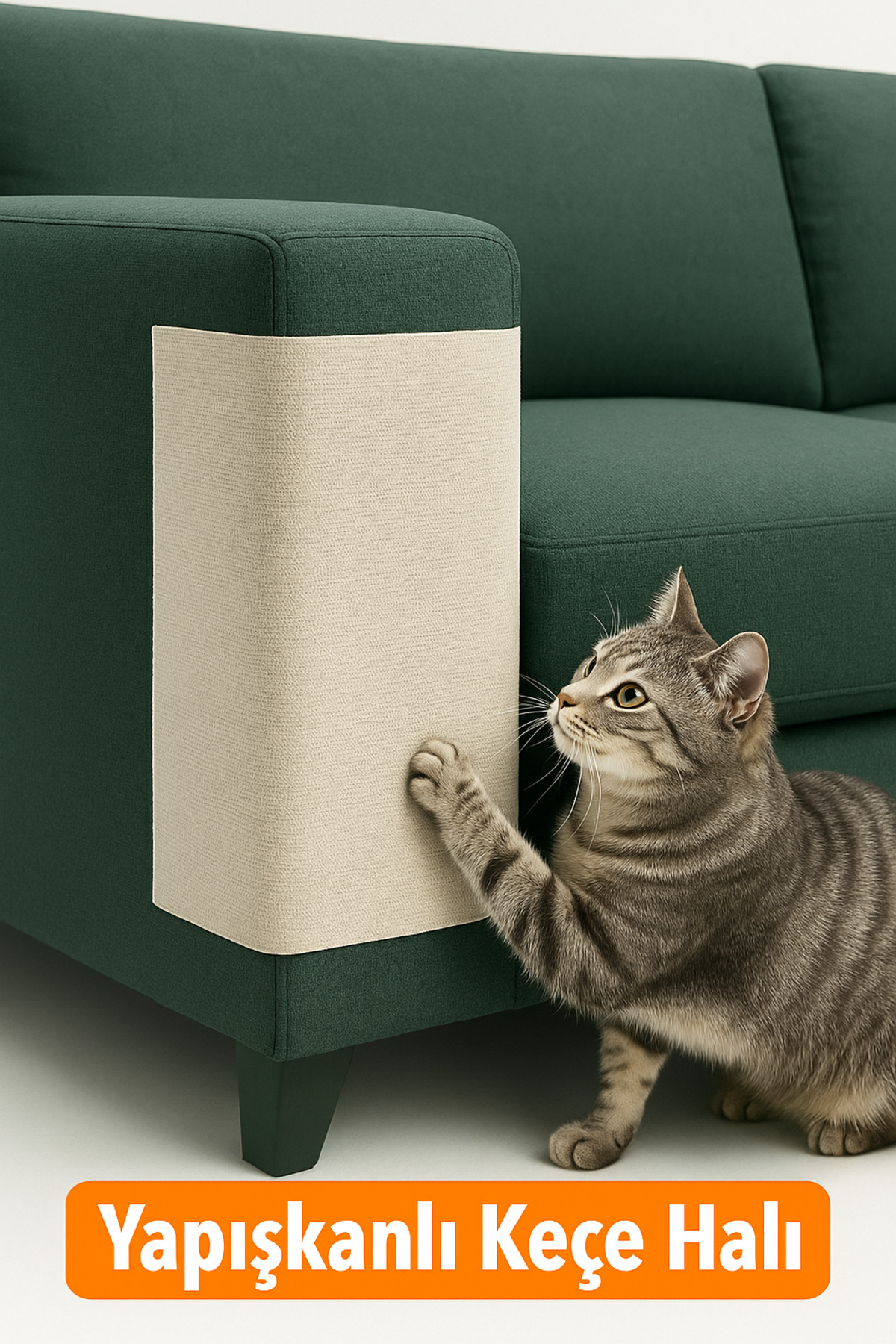 Arnee 20x50cm Keçe Kedi Koltuk Kanepe Tırmalama Mobilya Koruyucu – Yapışkanlı Mobilya Köşe Koruma Halısı - Görsel 2