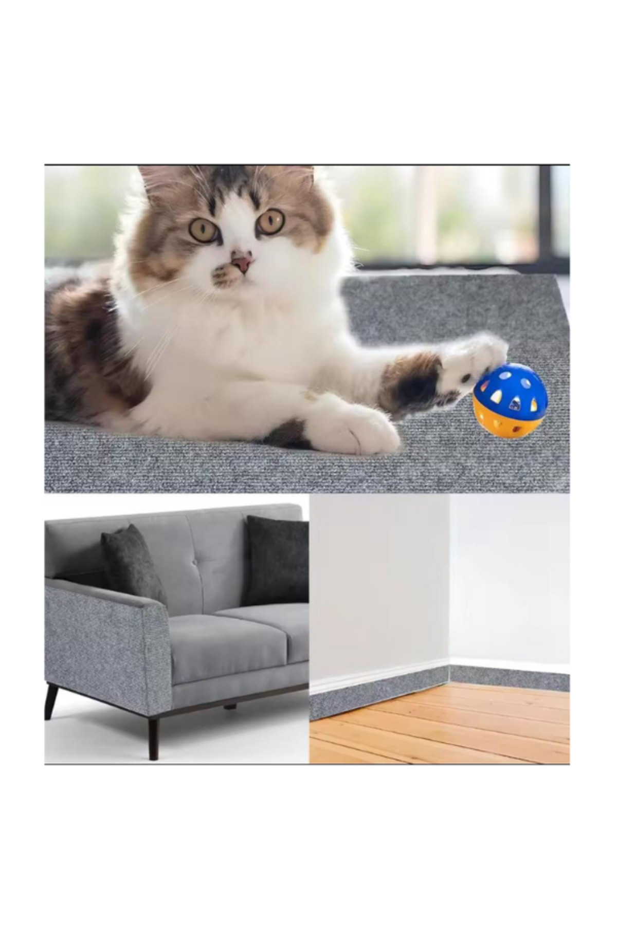 chittoshop YAPIŞKANLI KEDİ TIRMALAMA HALISI 100 X 30 Cm - Görsel 2