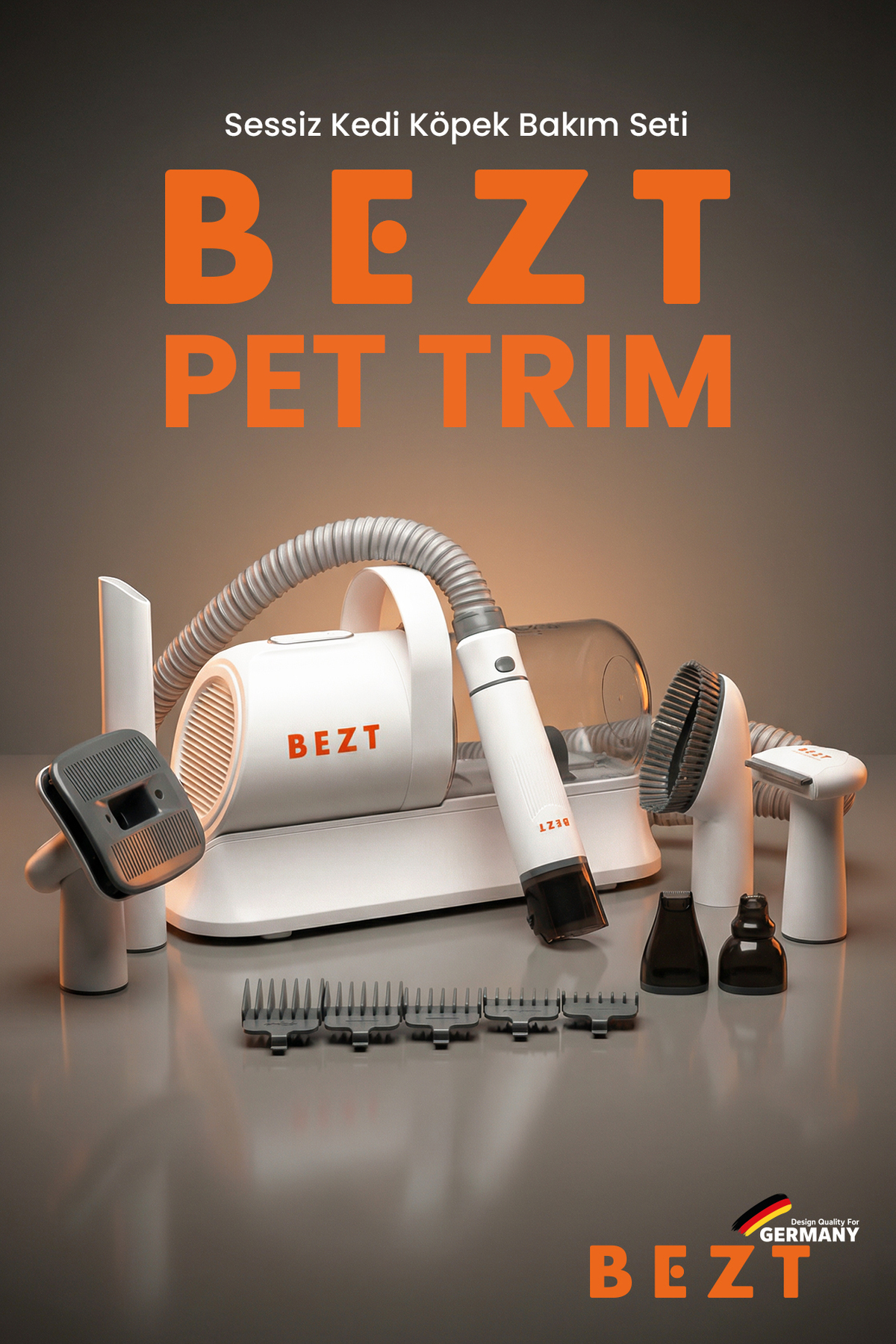 Bezt Pet Trim Sessiz Kedi Köpek Bakım Seti Tıraş Makinesi Vakumlu