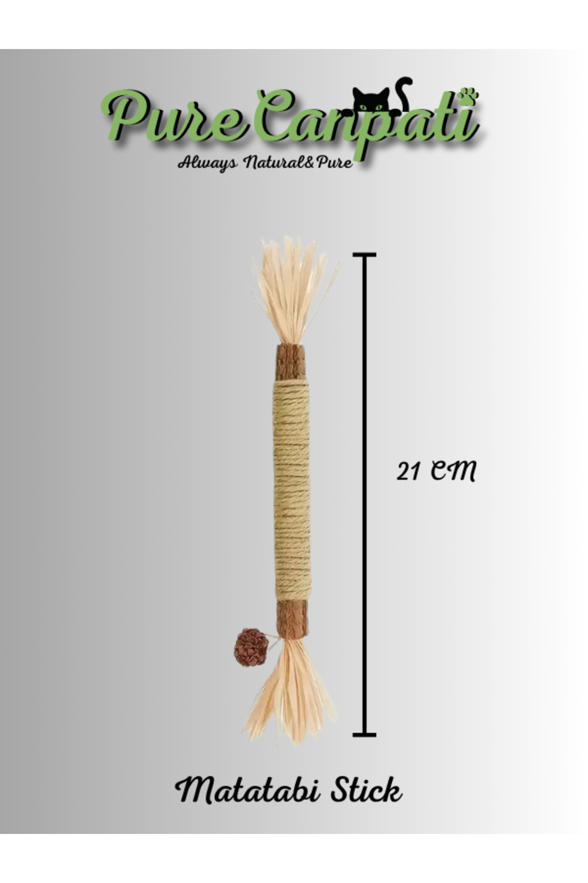 PureCanpati Matatabi Çubuğu (Mısır Kabuğu,hasır Ip,matatabi Meyveli) 1 Adet