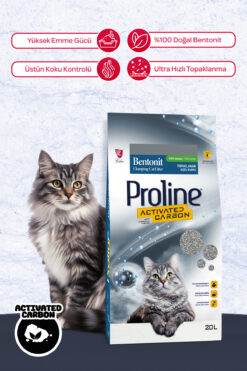 Pro Line Aktif Karbonlu Topaklanan Kedi Kumu 20 Lt.