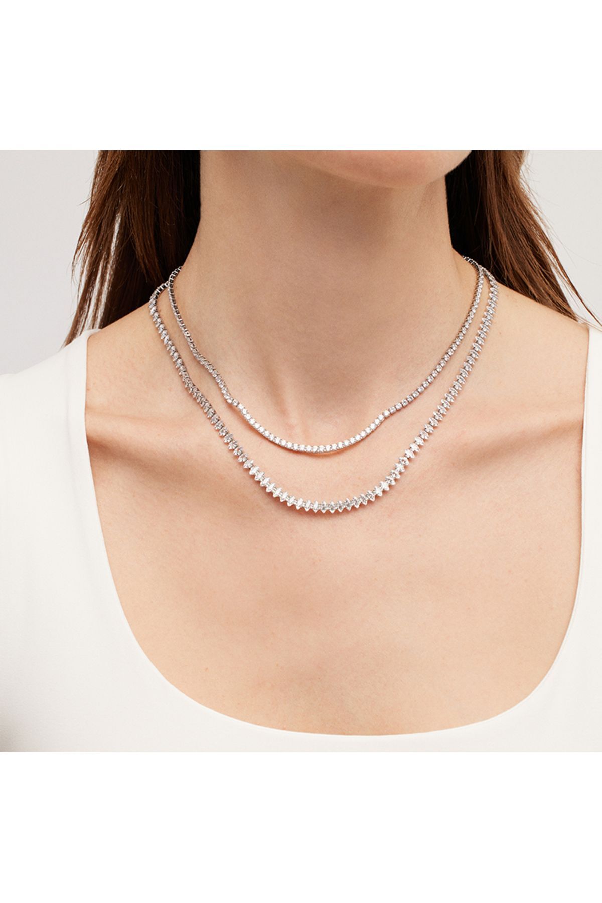 Merano Design 3mm Rhodium Su Yolu Kolye - Görsel 3