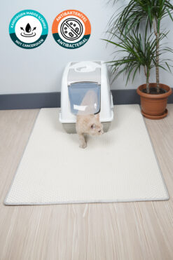 EvaCat 75x55 Cm Beyaz Kedi Tuvaleti Kumu Paspası Kedi Matı Görsel Temsilidir