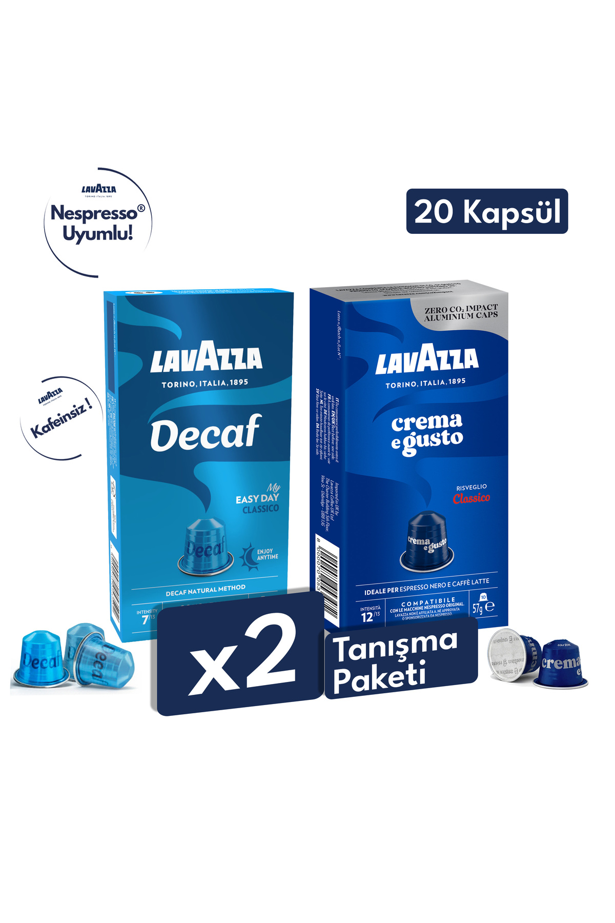 LavAzza Crema e Gusto, Decaf My Easy Day, 20'li Tanışma Paketi | Nespresso Uyumlu Kapsül Kahve
