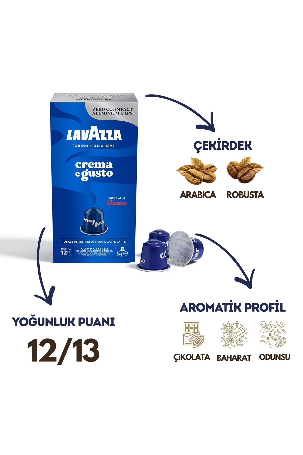 LavAzza Crema e Gusto, Decaf My Easy Day, 20'li Tanışma Paketi | Nespresso Uyumlu Kapsül Kahve - Görsel 3