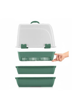 Petozi Elekli Kapalı Kedi Tuvaleti Xl Boy 40x37,5x50 Cm ( Kürek Hediyeli)