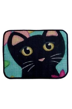 Genel Markalar Renkli Desenli Elekli Kedi Tuvalet Önü Paspası 60 X 45 Cm