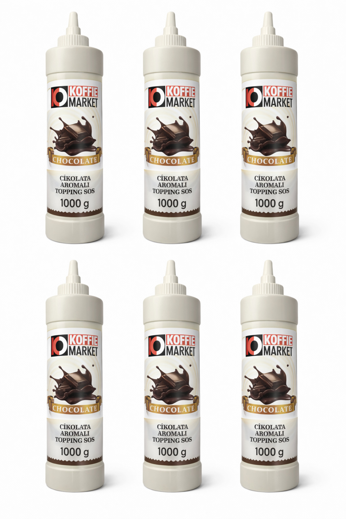 Koffie Market 6 Adet Çikolata Aromalı Topping Sos 1000 gr