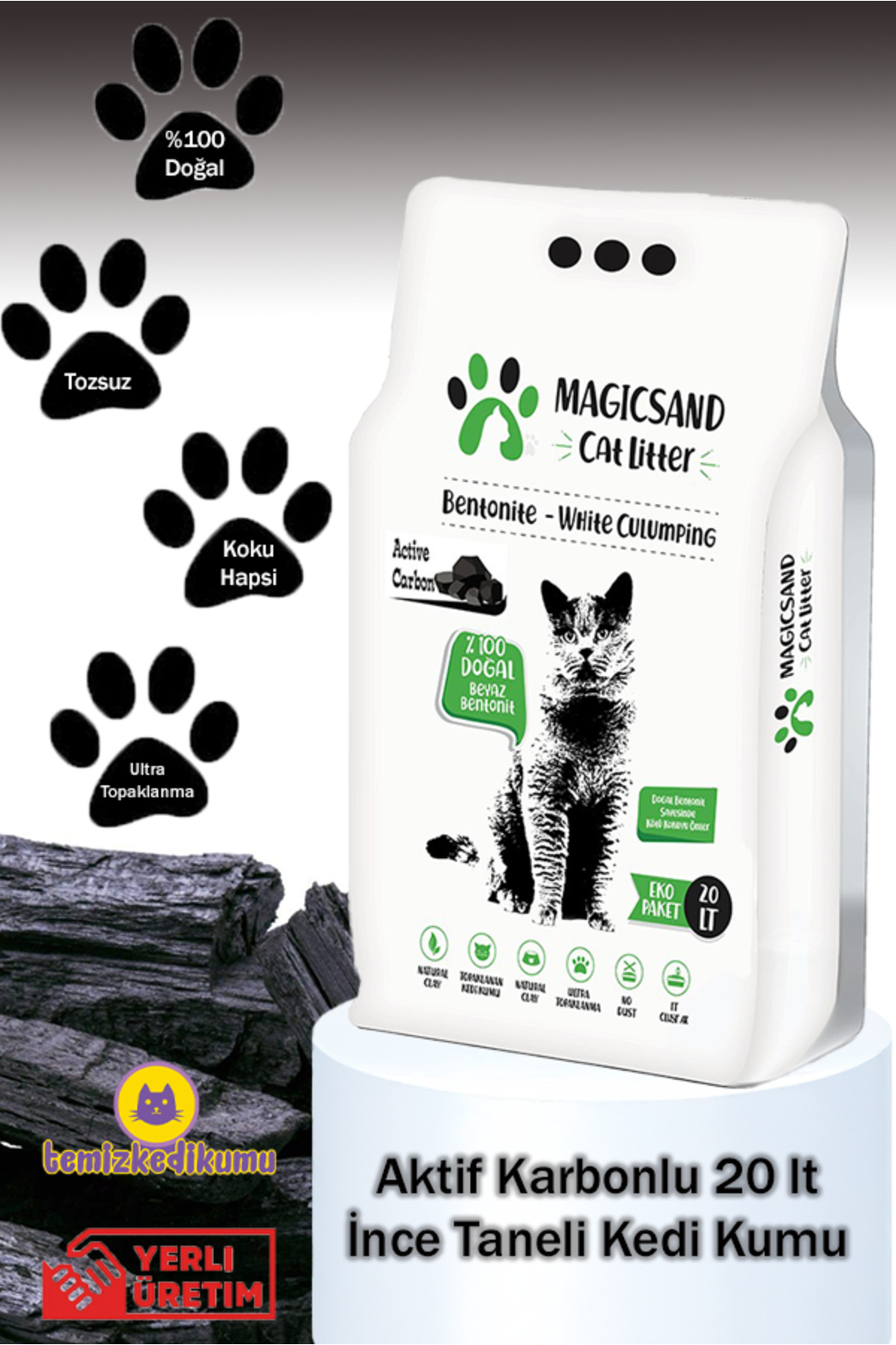 magicsand Cat Litter Aktif Karbon Kedi Kumu 20 Lt - Görsel 3