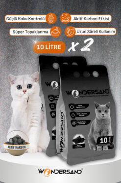 wondersand Aktif Karbon Süper Premium Kedi Kumu 10L x 2 Adet