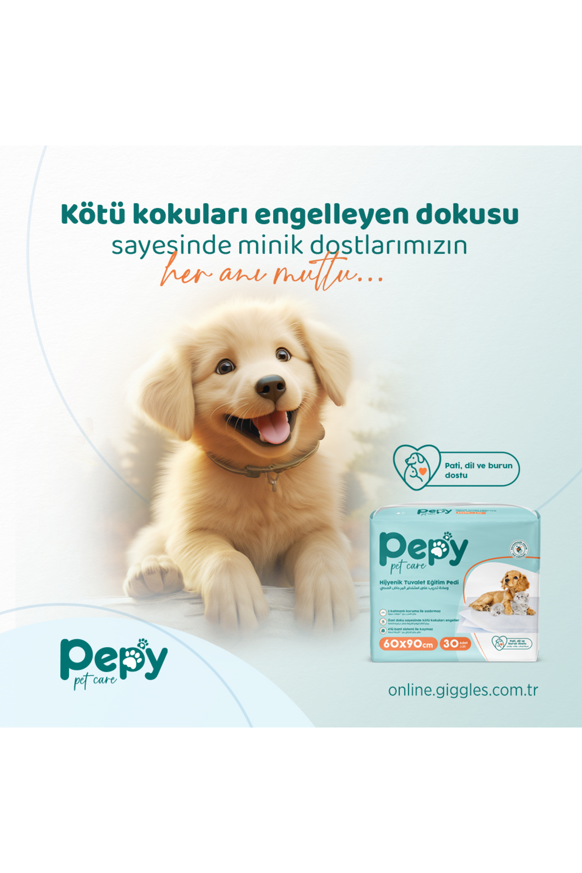 PEPY 60x90 Hijyenik Tuvalet Eğitim Pedi 30'lu 1 Paket 30 Adet - Görsel 2