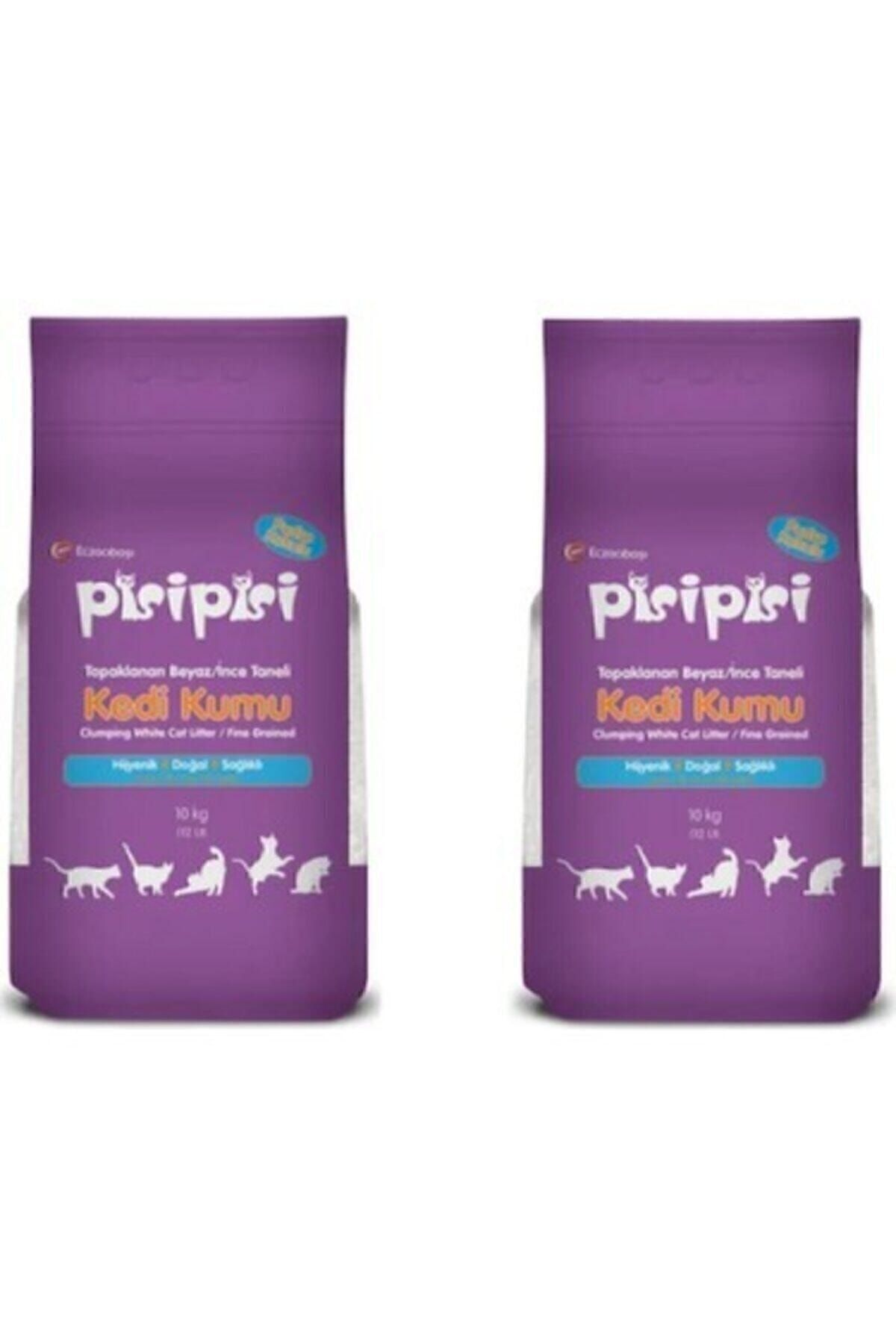 Pisipisi Eczacıbaşı Kedi Kumu İnce Taneli Pudra Kokulu 10kgx2 Adet