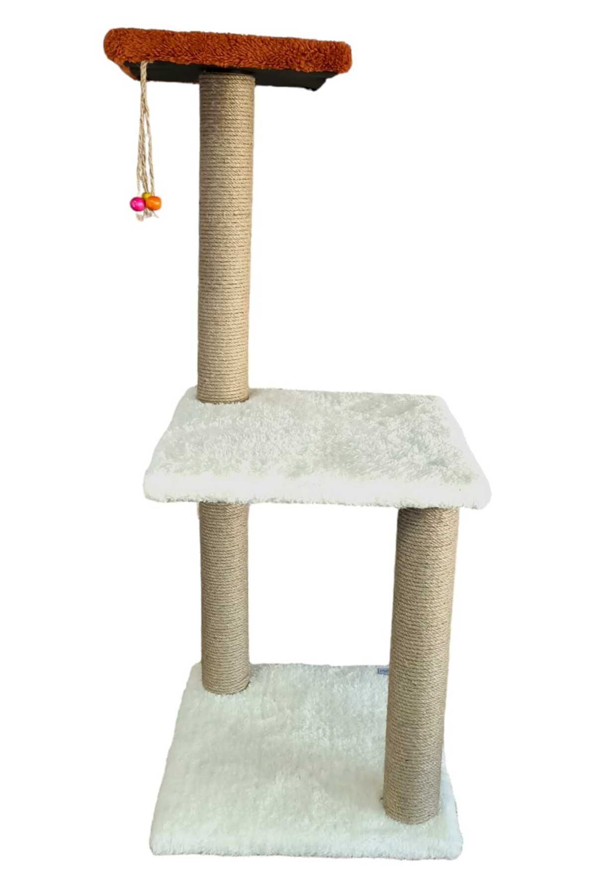 Lena Pet 86cm Uzun Boy İki Katlı Boncuklu Kedi Tırmalama Tahtası - Görsel 2