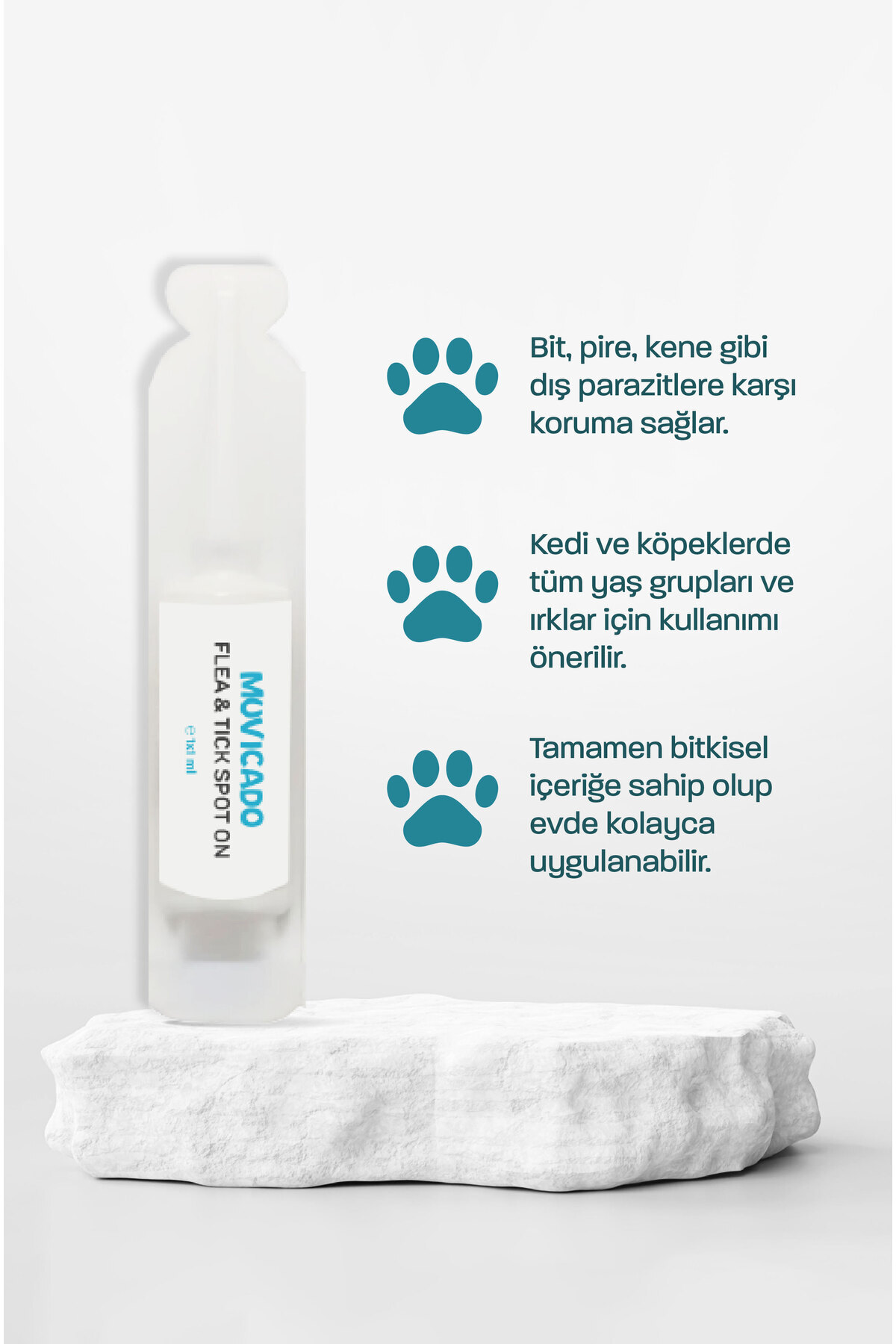 muvicado Kedi İç Dış Bitkisel Parazit İç Dış Damlası Köpek İç Dış Anti Parazit Bit Pire Kene Damla Seti - Görsel 3