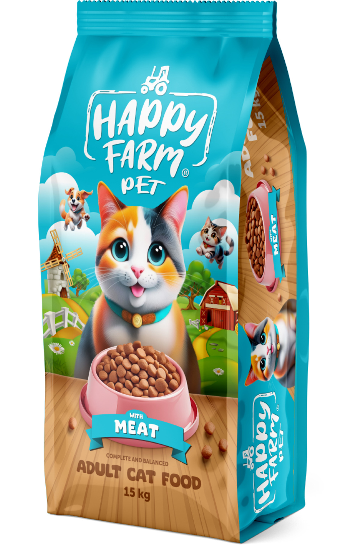happy farm Etli Kedi Maması 15Kg - Görsel 2