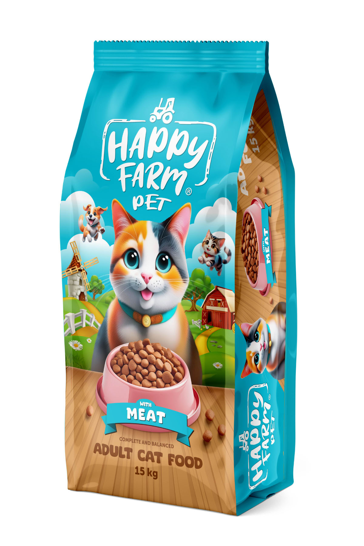 happy farm Etli Kedi Maması 15Kg - Görsel 3