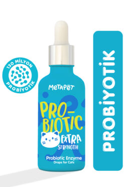 Metapet Kediler için Probiyotik Damla, Güçlü Sıvı Enzim Form, Suyuna veya Mamasına