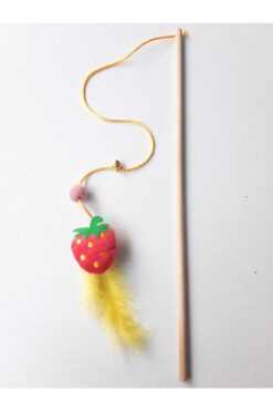 Be Cat Kedi Oltası Peluş Çilek Oyuncaklı Çanlı Tüylü