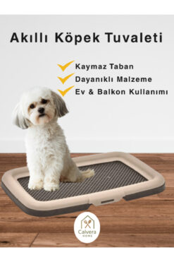 CALVERA Akıllı Küçük Hayvan Eğitim Pedi-59cm*39cm-Elekli-Aparatlı-Kaymaz Tabanlı-Kedi Köpek Tuvaleti