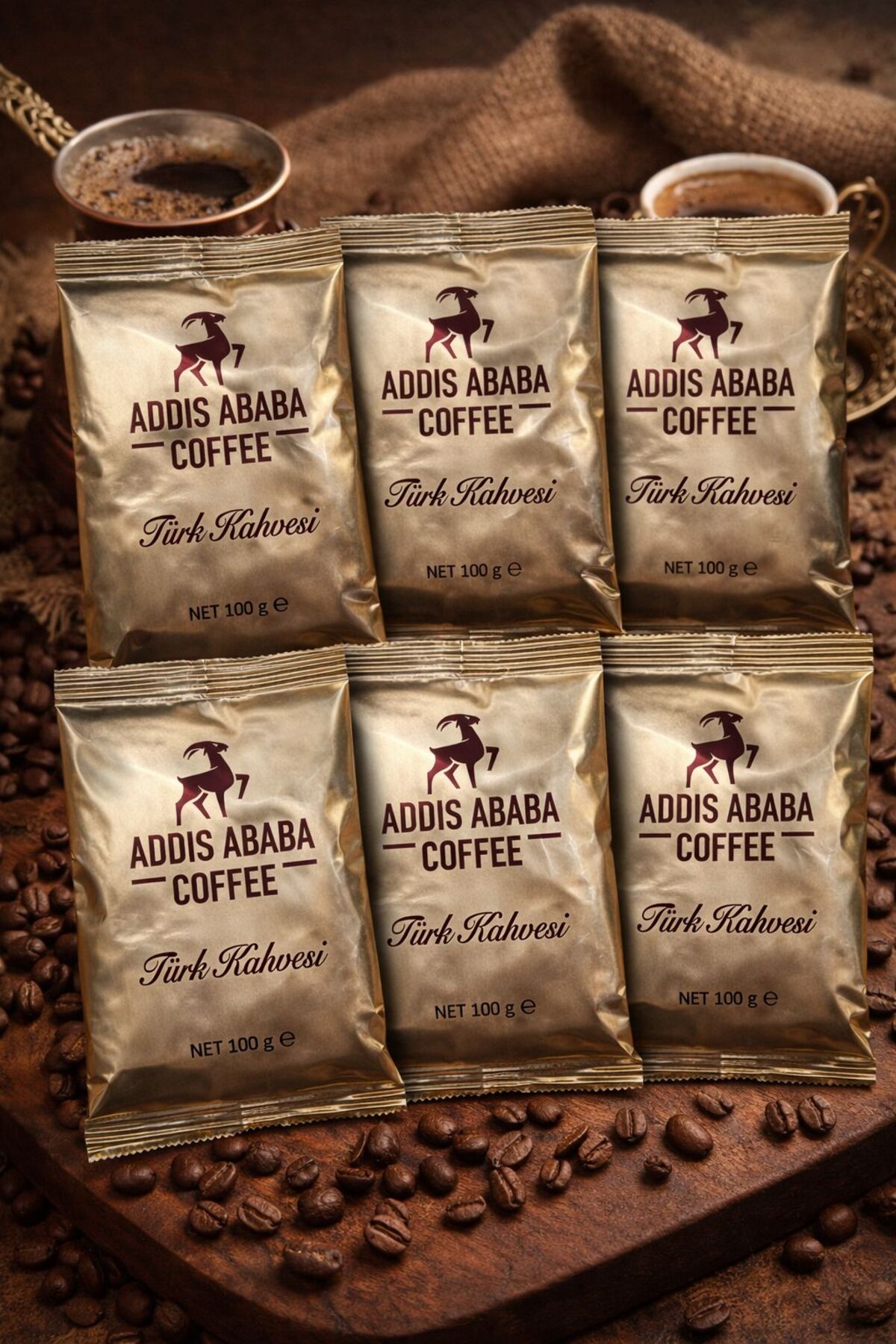 Addis Ababa Coffee 6 Adet Türk Kahvesi 100 × 6 gr.