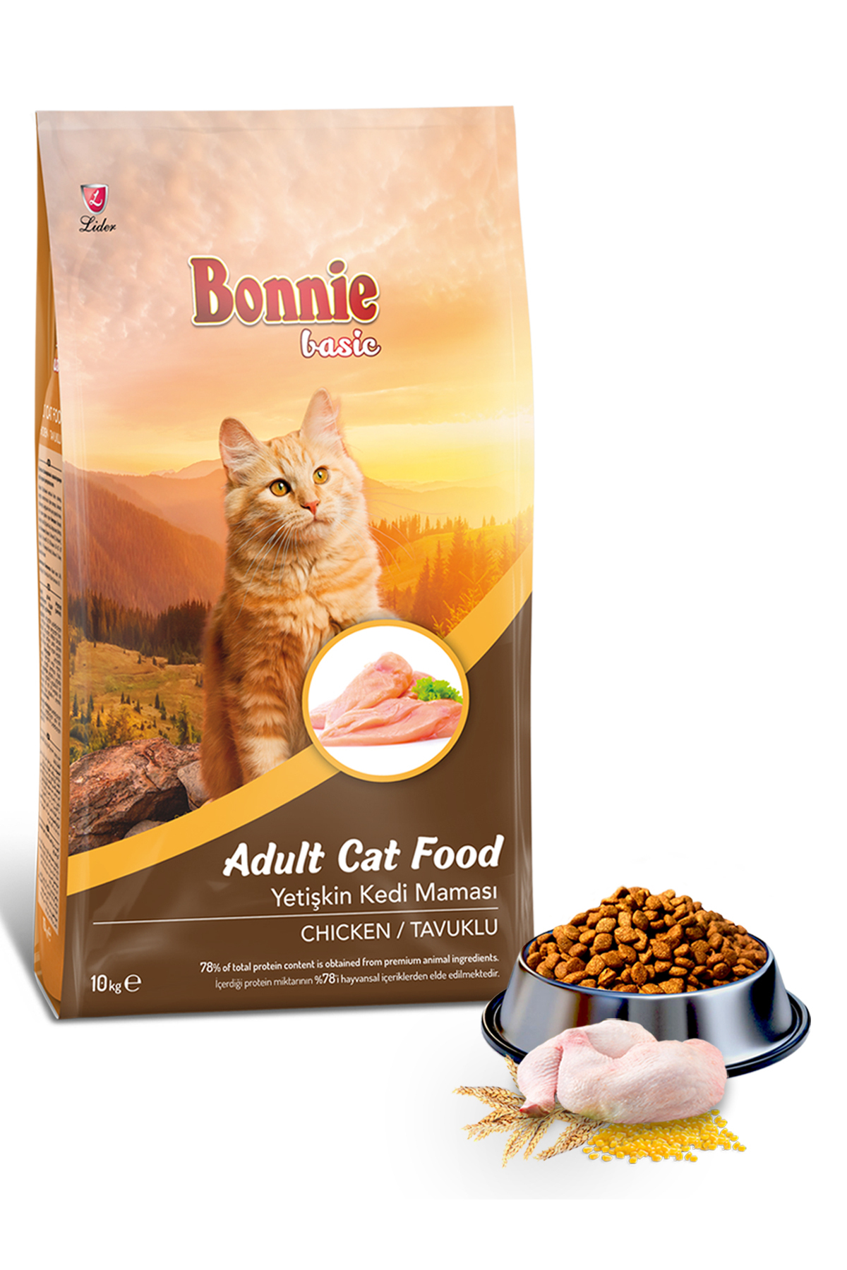Bonnie Tavuklu Yetişkin Kedi Maması 10 Kg