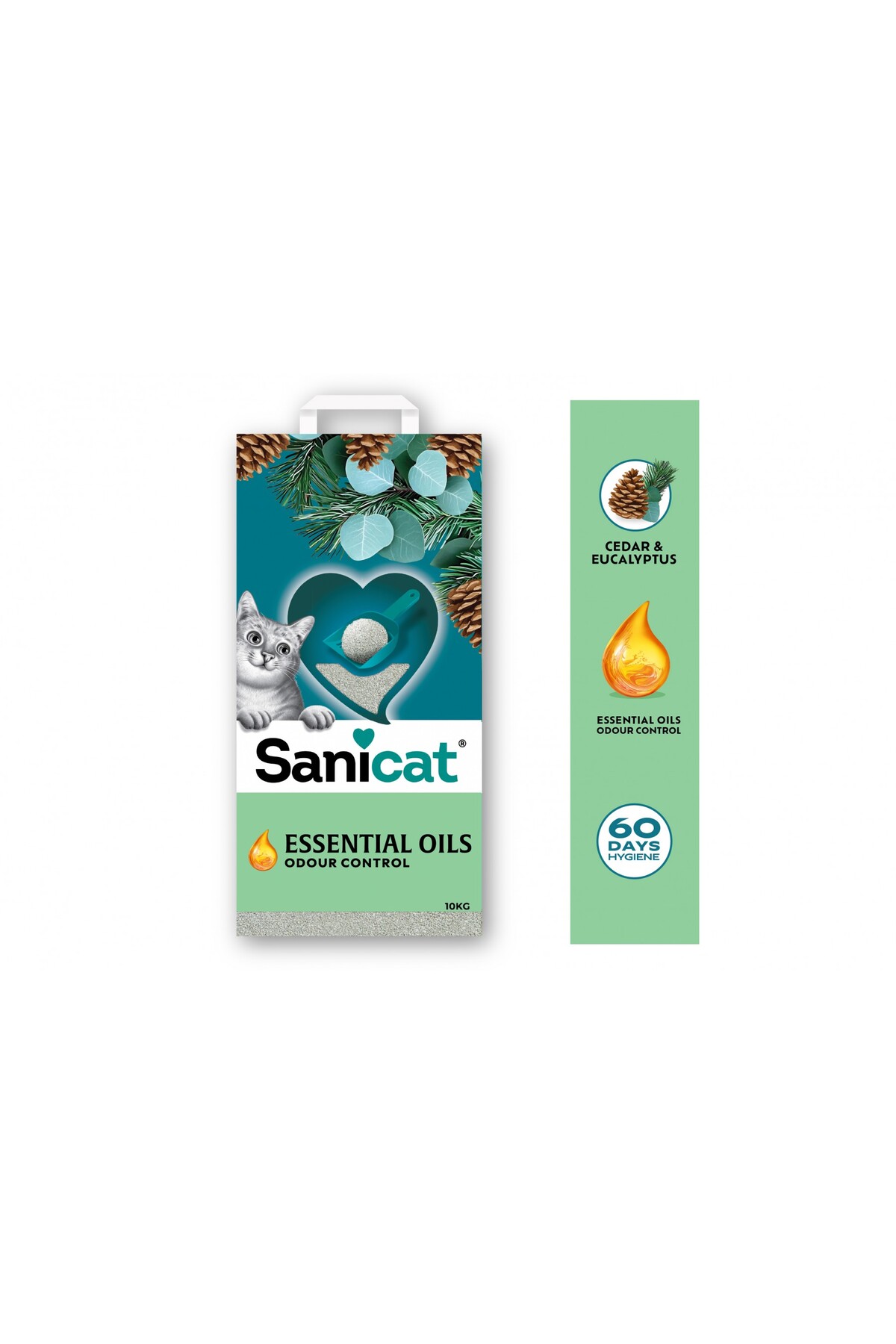 Sanicat Essential Oils Sedir Ağacı ve Okaliptus Kokulu Kedi Kumu 10kg - Görsel 3