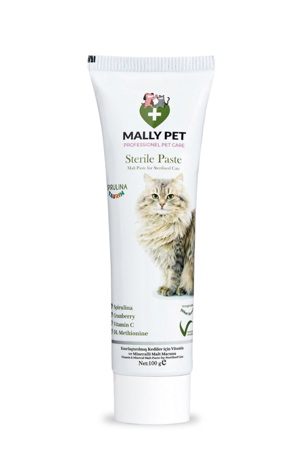 MALLY PET PROFESSIONEL PET CARE Kısır Kedilere Özel Bağışıklılık Destekleyici Ve Tüy Yumağı Önleyici Sterile Malt Macunu