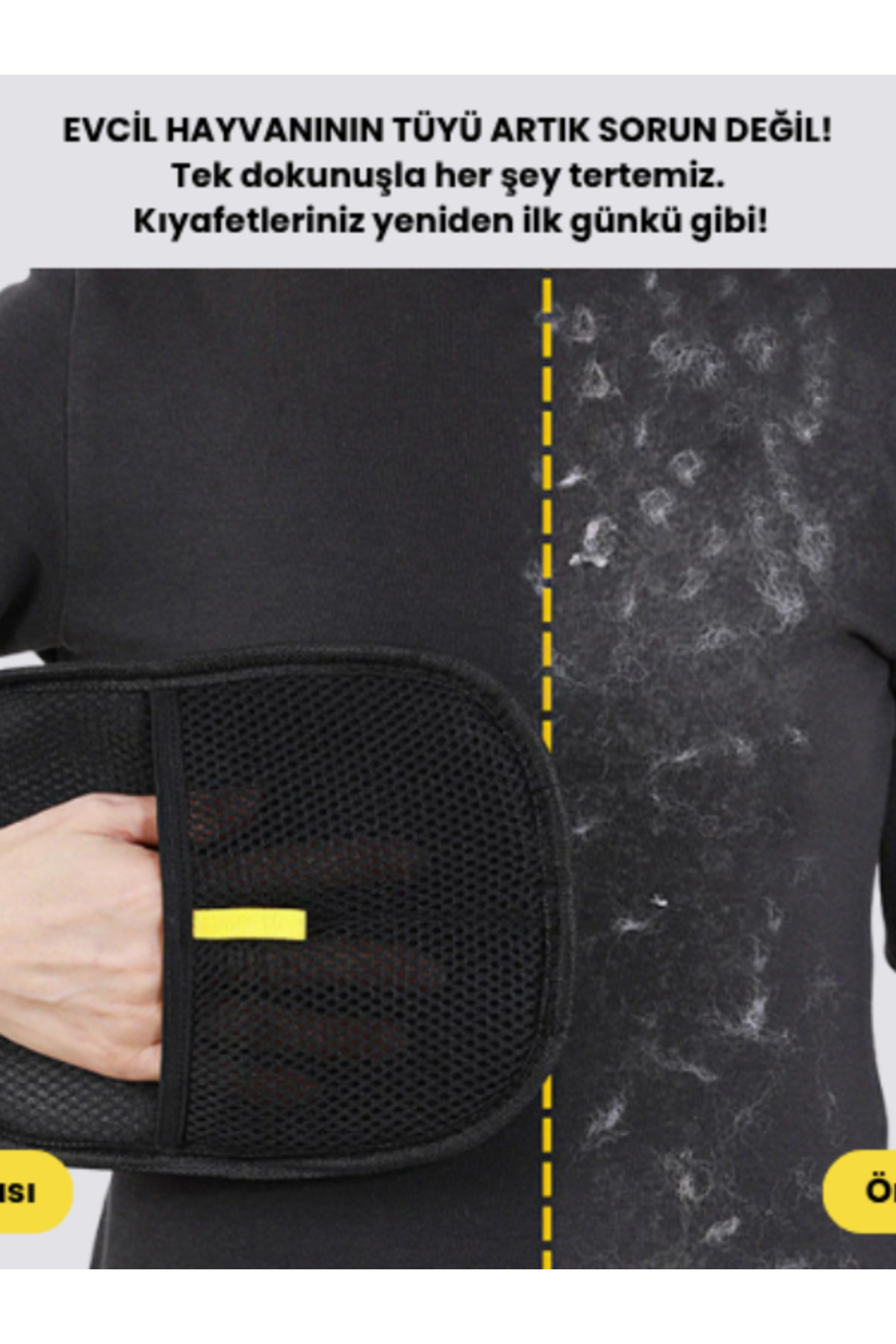 Genel Markalar Vetrisil Çift Taraflı Statik Kedi Köpek Tüy Temizleme Eldiveni Giysiler Mobilyalar Halılar İçin - Görsel 3