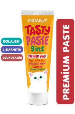 Metapet Kediler için 9in1 MultiVitamini Macunu, Tüy Eklem Glukozamin Yavru Sağlığı Destekleyici Malt 100ML