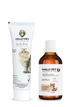 MALLY PET PROFESSIONEL PET CARE Kediler İçin Tüy Dökülmesi Karşıtı Set (Sterile Paste + B Plus Damla)