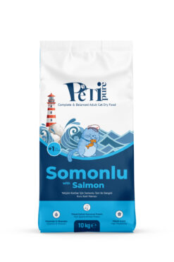 Petipure Somonlu Kuru Yetişkin Kedi Maması 10 Kg - Besleyici Vitamin İlaveli Tam ve Dengeli Mama