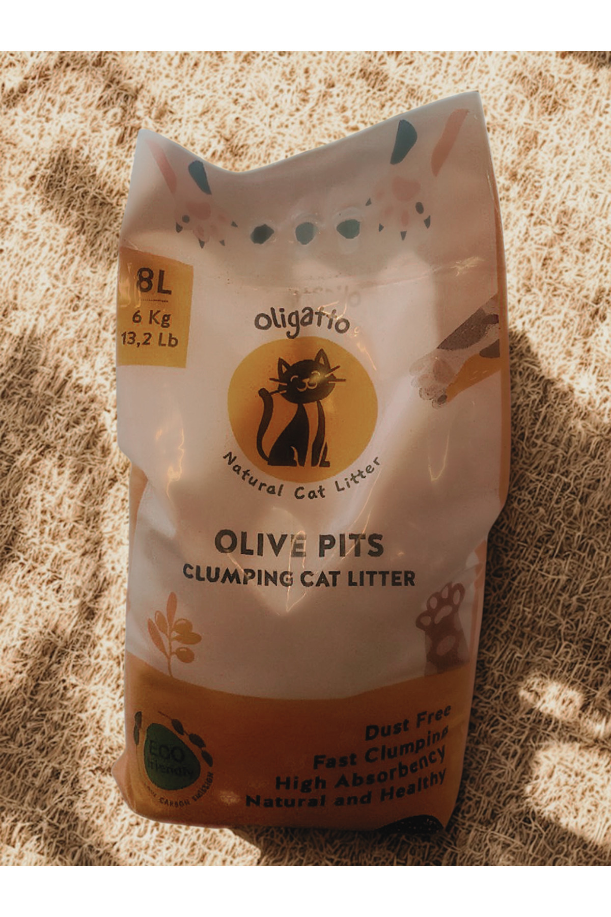 Orfion Oligatto Zeytin Çekirdeğinden Aktif Karbonlu Kedi Kumu 8 Lt - Görsel 2