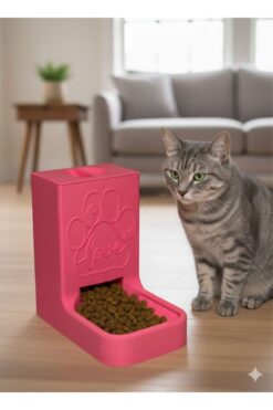 kaan3d kedi mama kabı -hazneli mama kabı-kedi ve küçük köpekler için mama kabı