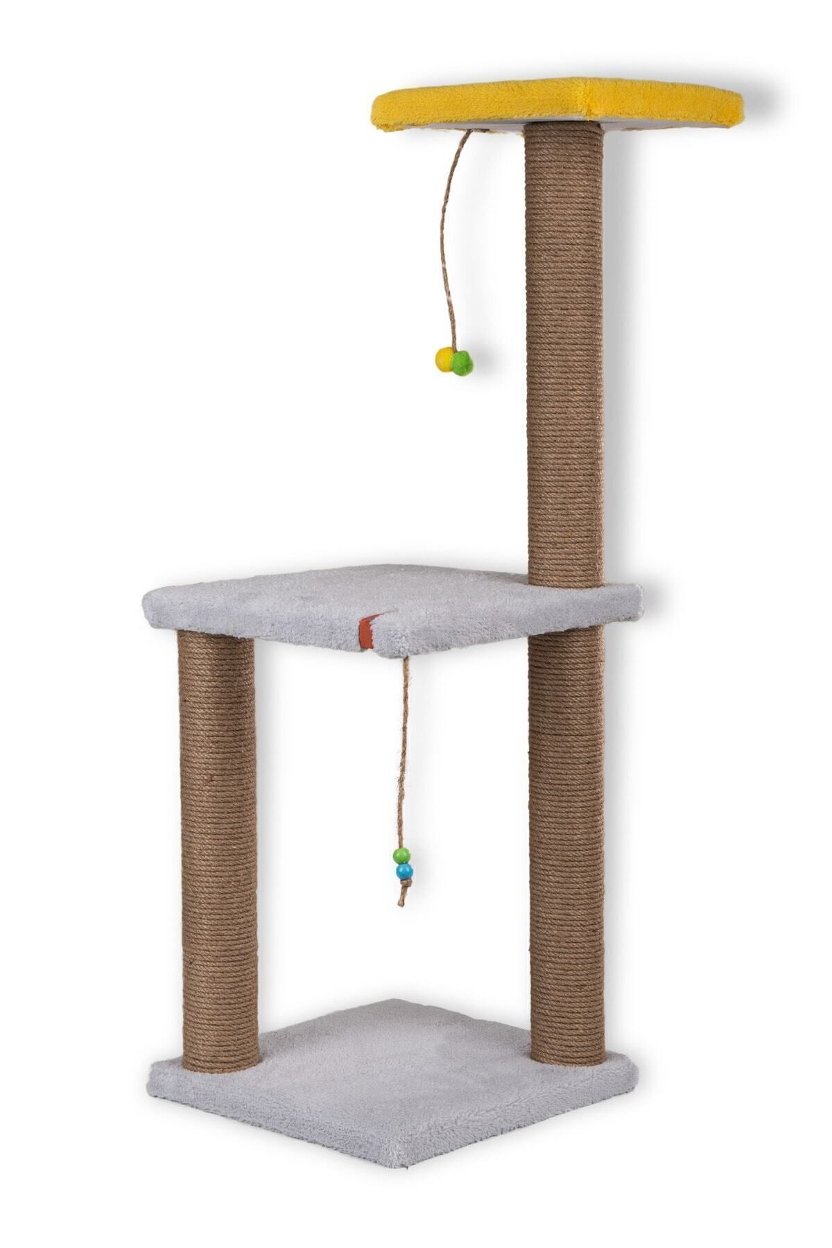 PUGALO 82 Cm Gri Iki Katlı Kedi Tırmalama Tahtası Catnipli Tırmalama Tahtası Minder Yüzey