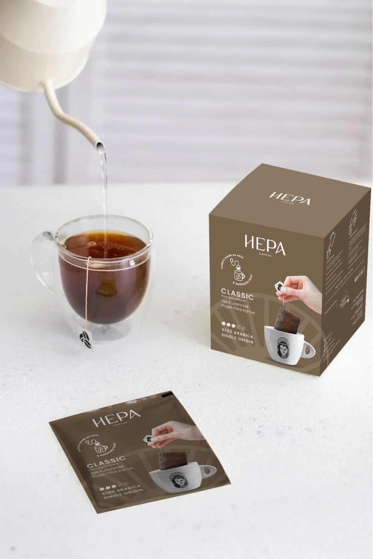 Hepa Coffee Hepa Classic Tek Kullanımlık Poşet Filtre Kahve 10'lu Paket