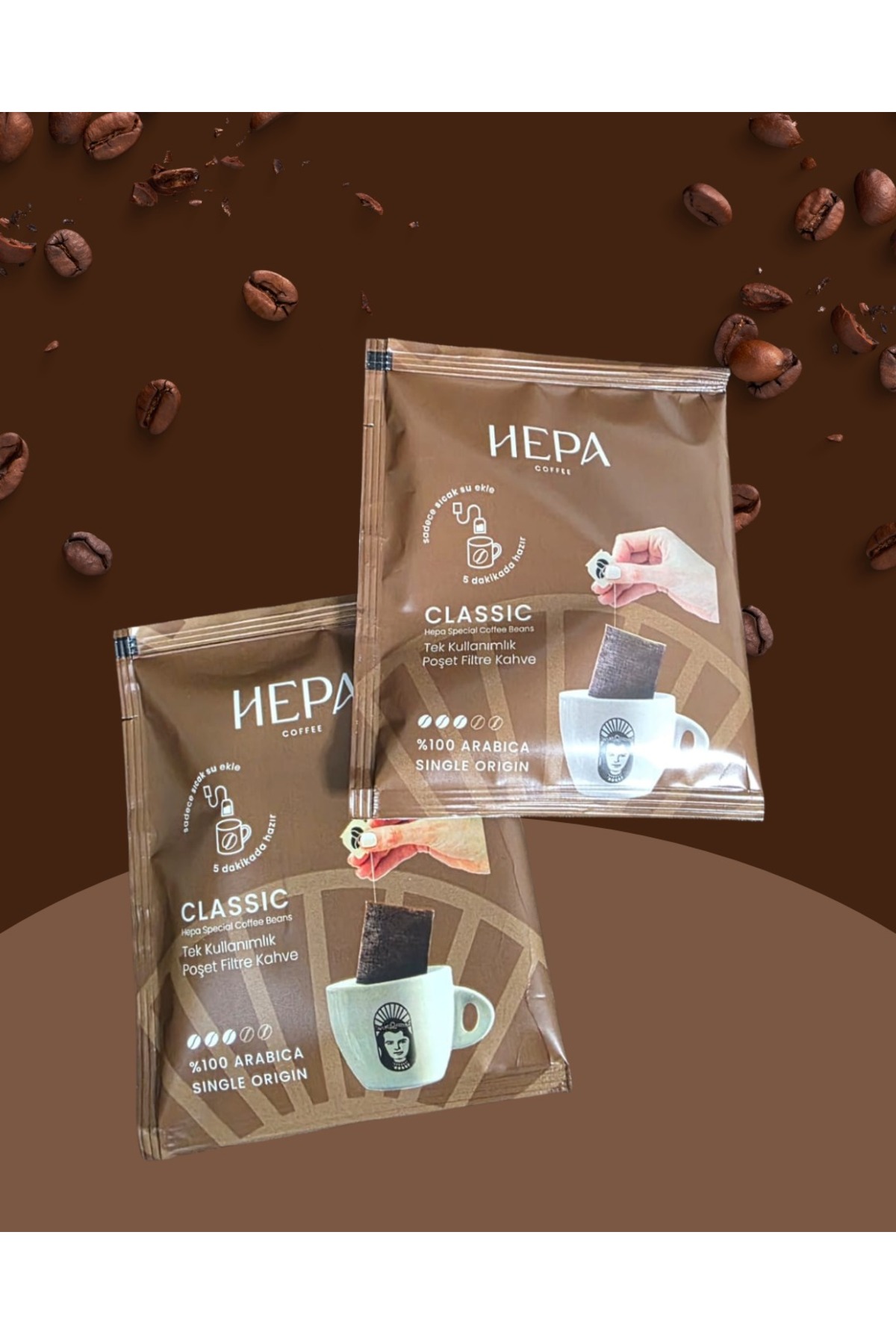 Hepa Coffee Hepa Classic Tek Kullanımlık Poşet Filtre Kahve 10'lu Paket - Görsel 2