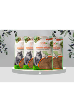 HK Cat Litter | Zeytin Çekirdeğinden Üretilen %100 Doağl Aktif Karbonlu Kedi Kumu 7.5L (4lü Paket)