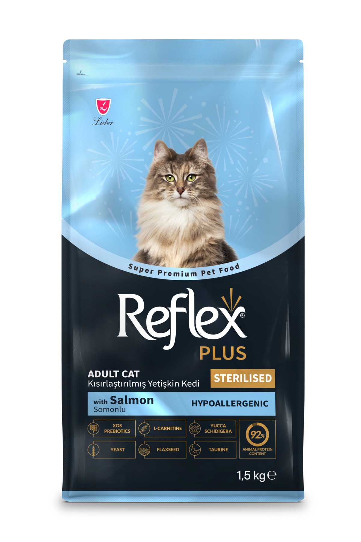 Reflex Plus Hipoalerjenik Kısırlaştırılmış / Sterilised Somonlu Yetişkin Kedi Maması 1,5 kg