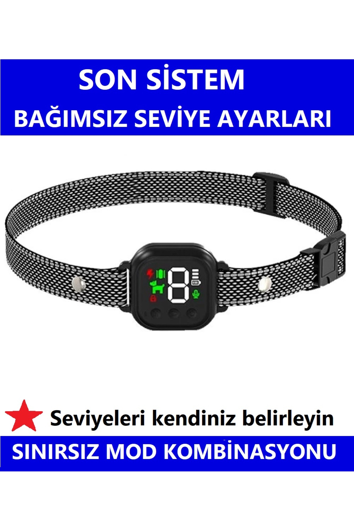 Petainer Pb80 Köpek Havlama Tasması havlama önleyen köpek eğitim tasması seviye ayarlı şarjlı şoksuz kullanım