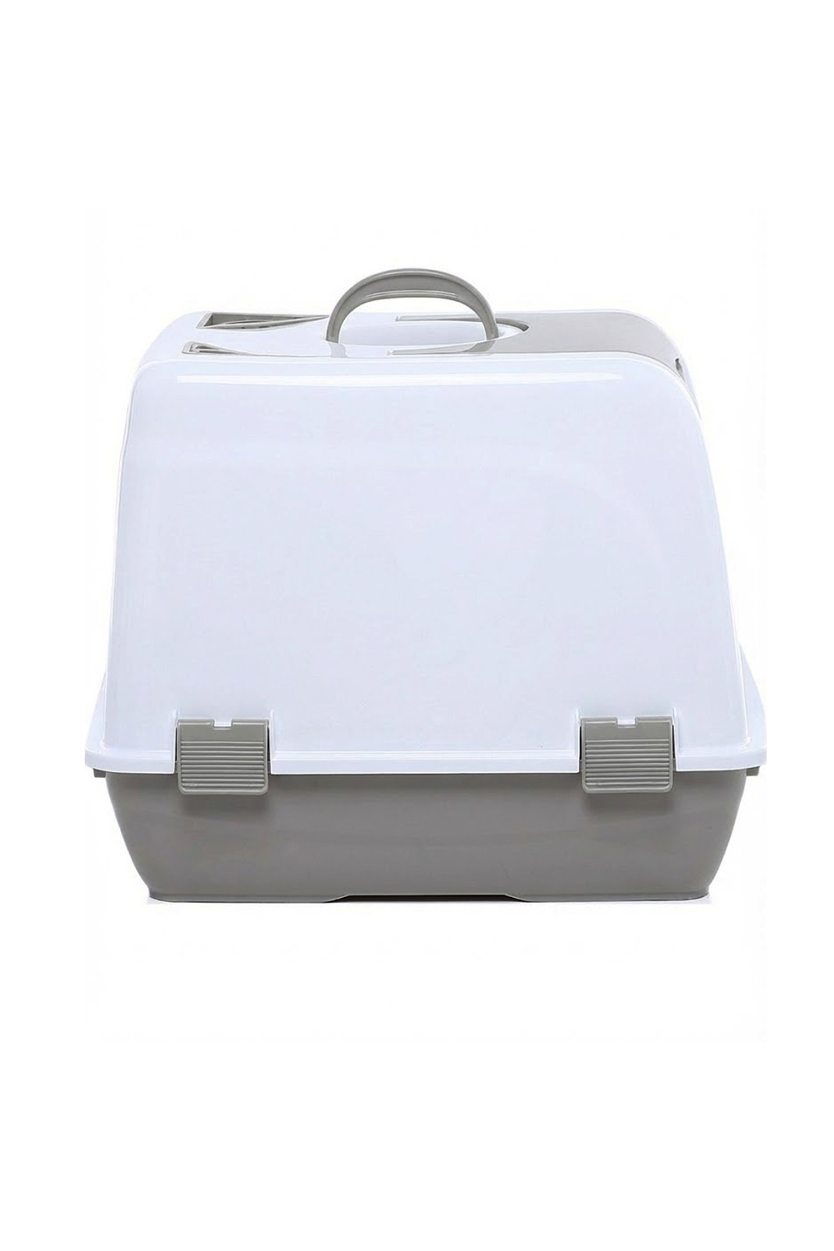 Petozi Kapalı Kedi Tuvaleti - Xl Boy 40x37,5x50 Cm Kürekli Gri - Görsel 2