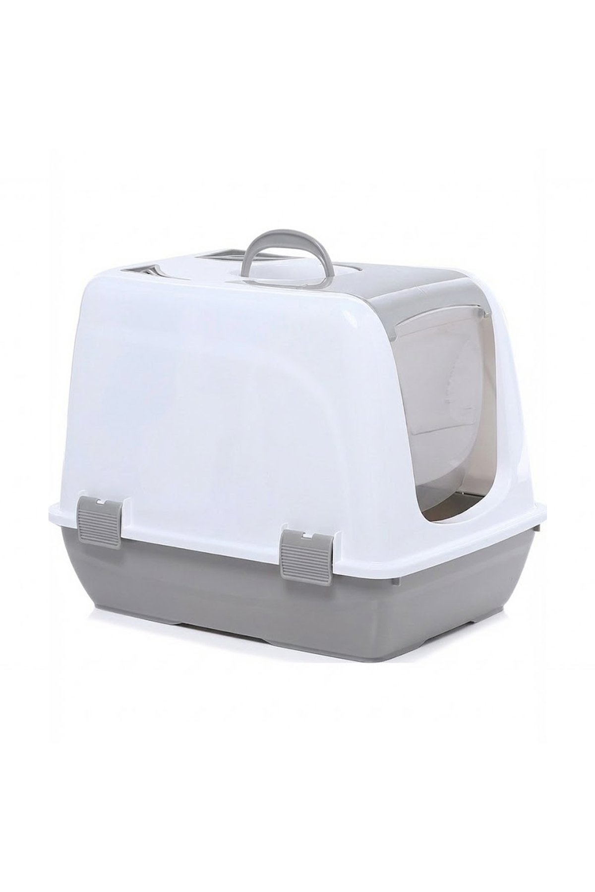 Petozi Kapalı Kedi Tuvaleti - Xl Boy 40x37,5x50 Cm Kürekli Gri - Görsel 3